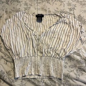 Blackjack and white striped dress blouse